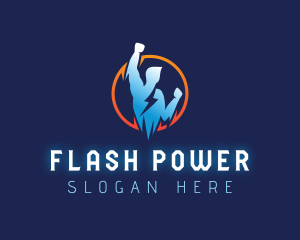 Human Lightning Power logo design