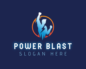 Human Lightning Power logo design