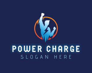 Human Lightning Power logo design