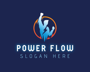 Human Lightning Power logo design