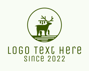 Xmas - Deer Christmas Light logo design