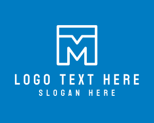 At - Chat Talk Letter M App logo design