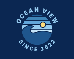 Ocean Tide Badge logo design