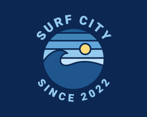 Ocean Tide Badge logo design