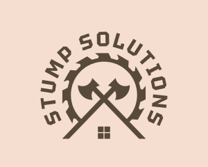 Stump - House Axe Saw Carpenter logo design