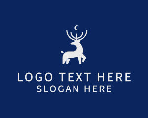 Moon - Moon Deer Antlers logo design