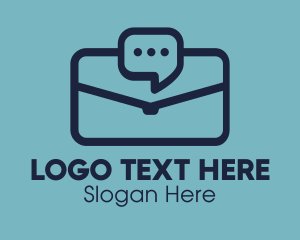 Letter Envelope - Envelope Chat Bubble logo design