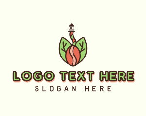 Brewed Coffee - Coffee Bean Tower logo design