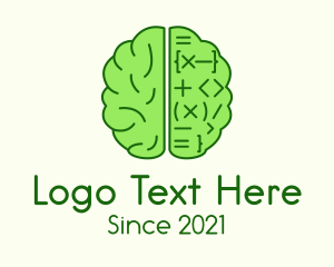 Brain - Green Brain Mathematics logo design