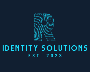 Identification - Fingerprint Letter R logo design