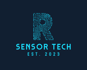 Sensor - Fingerprint Letter R logo design