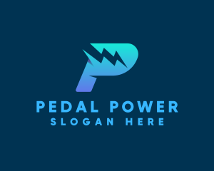Power Lightning Bolt Letter P logo design
