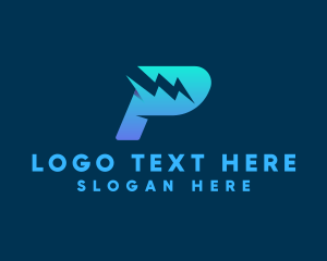 Voltage - Power Lightning Bolt Letter P logo design
