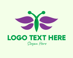 Purple Butterfly Insect logo design