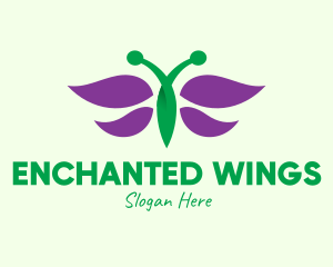 Purple Butterfly Insect logo design