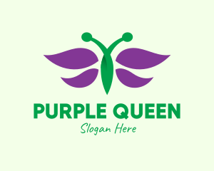 Purple Butterfly Insect logo design