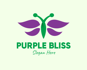 Purple - Purple Butterfly Insect logo design