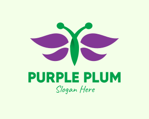 Purple - Purple Butterfly Insect logo design