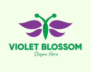 Purple Butterfly Insect logo design