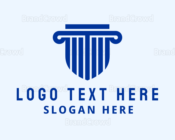 Blue Column Shield Logo