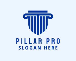 Column - Blue Column Shield logo design