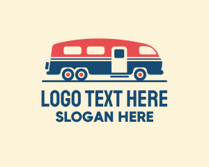Bus Tour - Hip Trailer Camper Van logo design