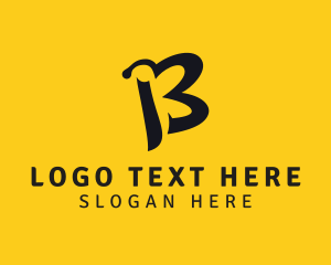 Hive - Bee Insect Letter B logo design