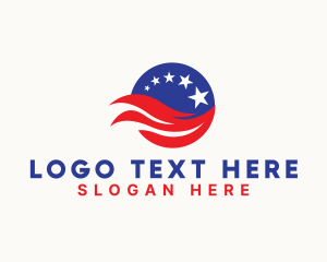 Nationality - USA Wave Flag logo design