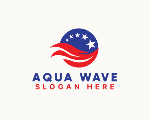 USA Wave Flag logo design