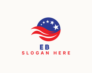 United States - USA Wave Flag logo design