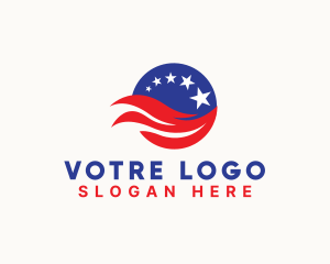 Shape - USA Wave Flag logo design