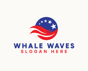 USA Wave Flag logo design