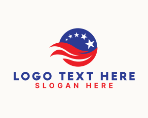 President - USA Wave Flag logo design