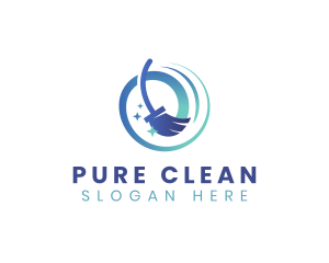 Broom Cleaning Housekeeping logo design