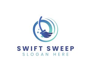 Broom Cleaning Housekeeping logo design