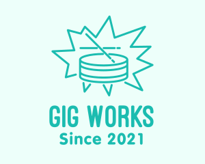 Gig - Teal Snare Drum logo design