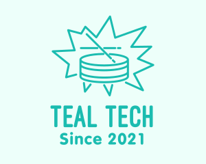 Teal Snare Drum  logo design