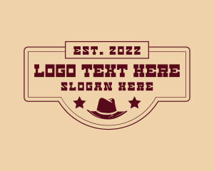 Horse Shoe - Cowboy Hat Ranch logo design