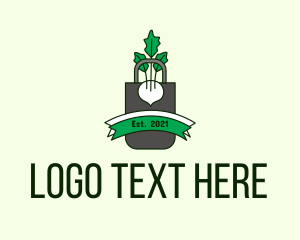 Green Fish - Vegetable Bag Badge logo design