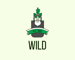 Marketplace - Vegetable Bag Badge logo design