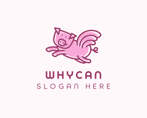 Pig Wings Flying Logo