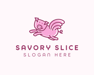 Ham - Pig Wings Flying logo design