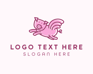 Pig Wings Flying Logo