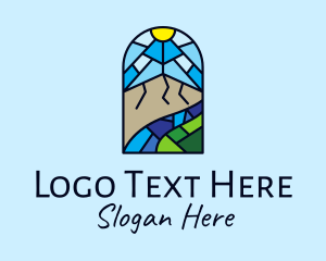 Window - Stained Glass Scenic Rural logo design