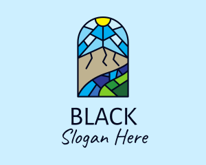 Countryside - Stained Glass Scenic Rural logo design