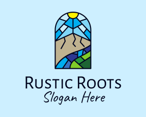 Rural - Stained Glass Scenic Rural logo design