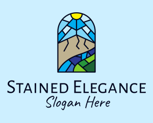 Stained Glass Scenic Rural logo design