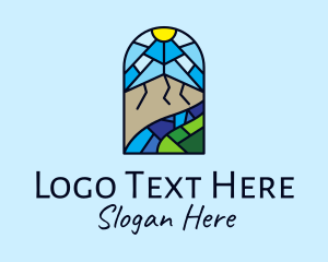 Scenic - Stained Glass Scenic Rural logo design