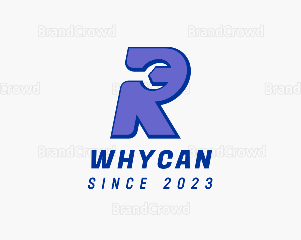 Mechanic Wrench Letter R Logo
