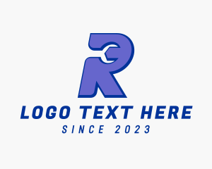 Repairman - Mechanic Wrench Letter R logo design